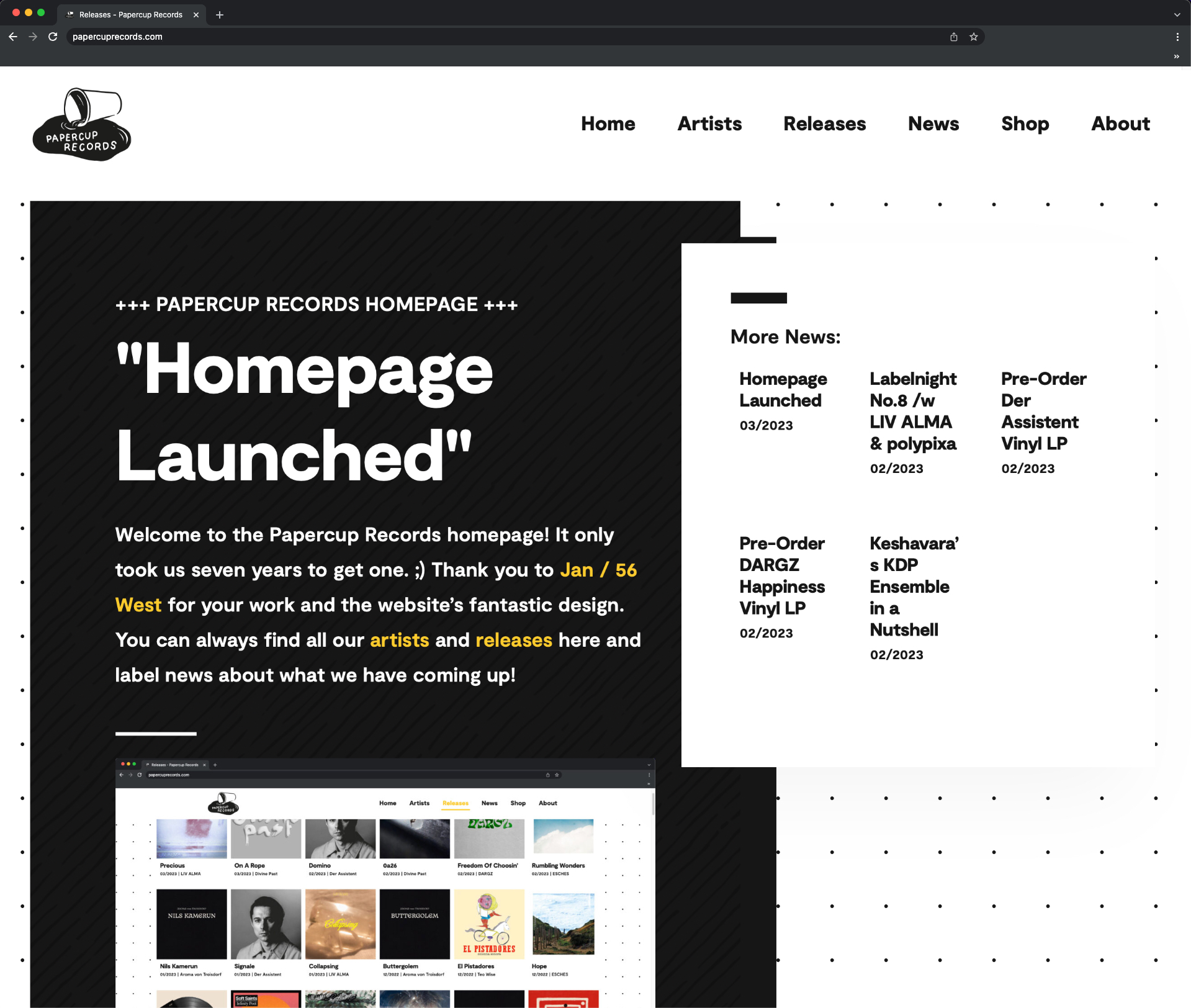 Homepage Launched